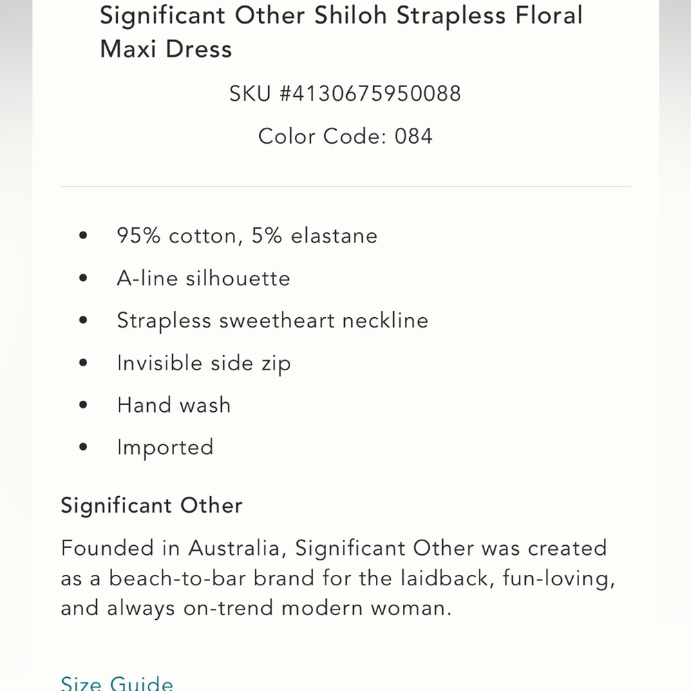 Significant other Shiloh strapless floral dress - Picture 5 of 10